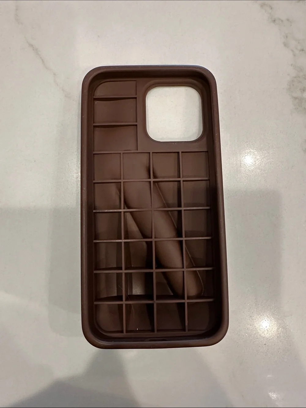 RHODE Chocolate Brown Silicone Phone Case with Built-In Finger Groove
